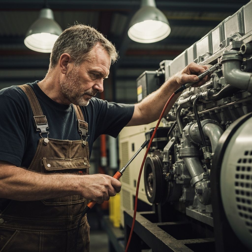 Diesel generator engine diagnosis and troubleshooting