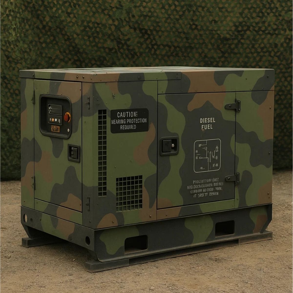 Stationary Military Generator with Diesel Fuel Tank